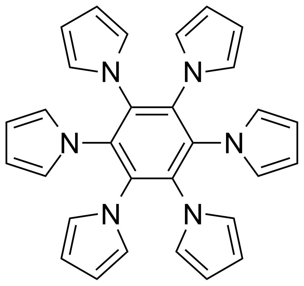 Structure of Hexa(1H-pyrrol-1-yl)benzene