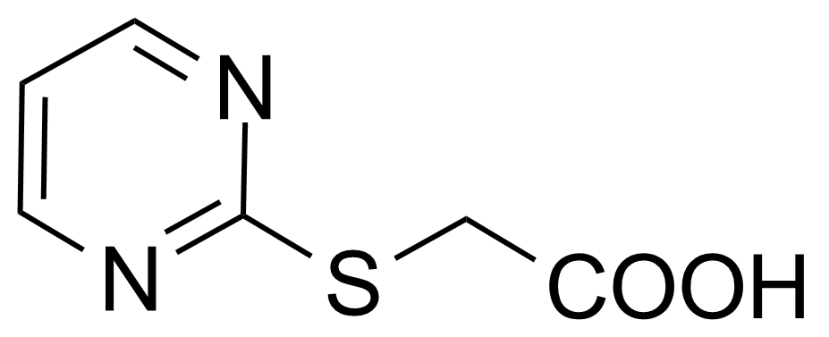 Structure of (2-Pyrimidylthio)acetic acid