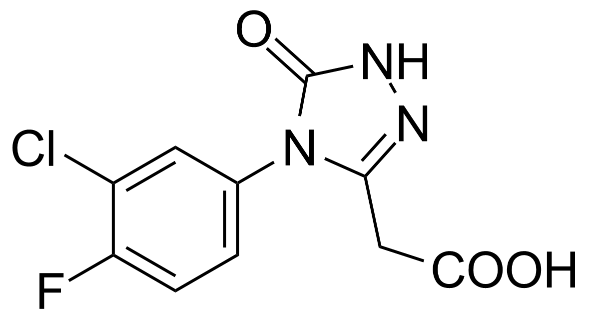 Structure of [4-(3-Chloro-4-fluorophenyl)-5-oxo-4,5-dihydro-1H-1,2,4-triazol-3-yl]acetic acid