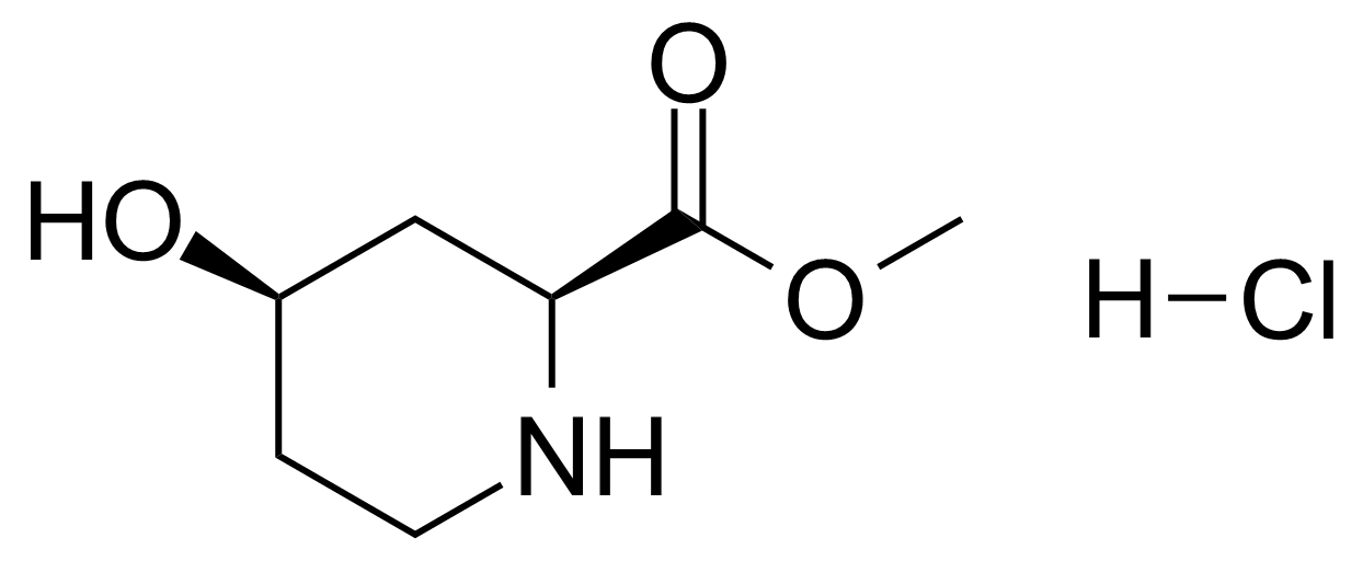 Structure of (2S,4R)-Methyl 4-hydroxypiperidine-2-carboxylate hydrochloride