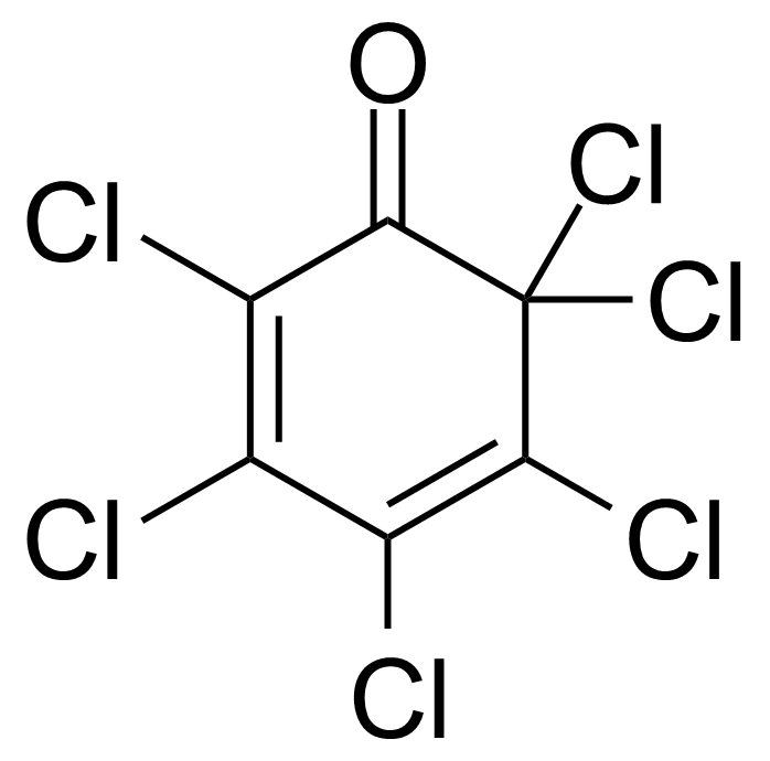 Structure of 2,3,4,5,6,6-Hexachloro-2,4-cyclohexadien-1-one