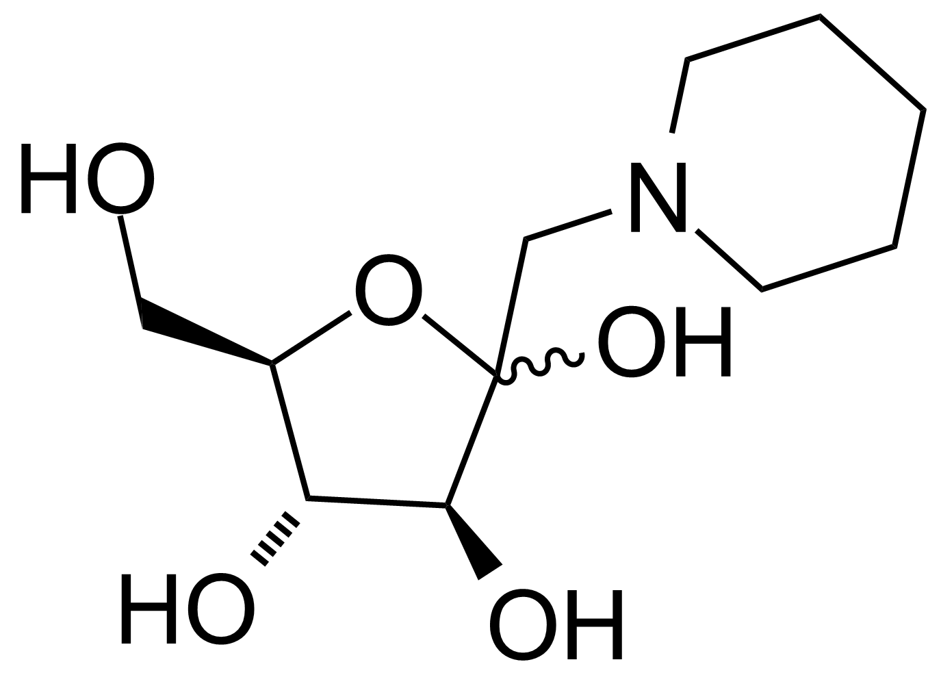 Structure of 1-Deoxy-1-piperidino-D-fructose