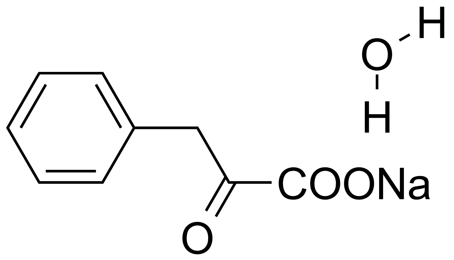 Structure of Phenylpyruvic acid sodium salt monohydrate