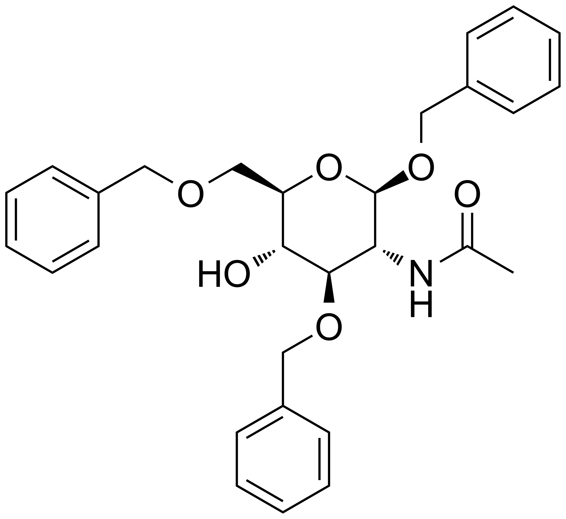 Structure of Benzyl 2-acetamido-2-deoxy-3,6-di-O-benzyl-beta-D-glucopyranoside