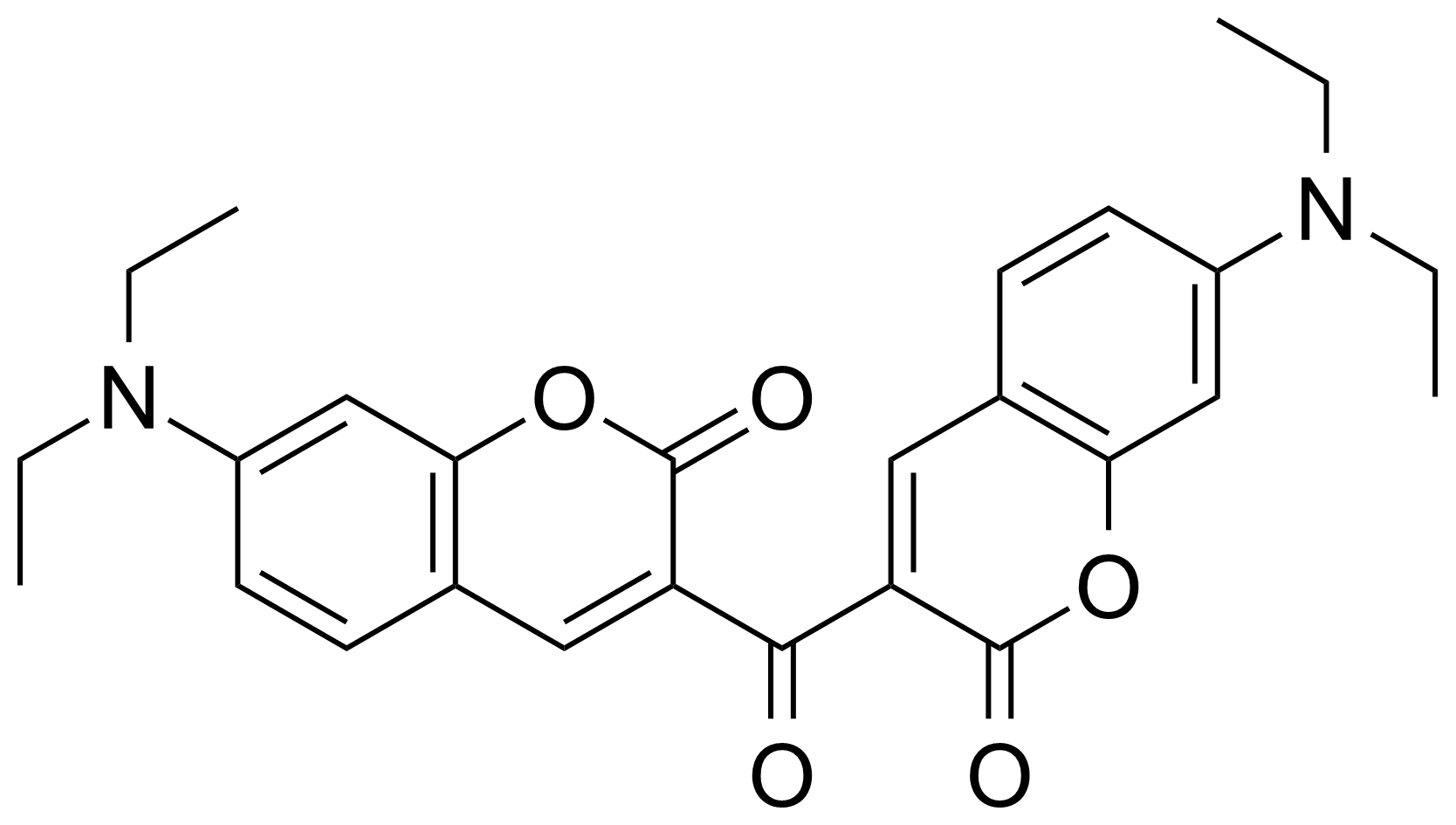 Structure of 3,3'-Carbonylbis(7-N,N-diethylaminocoumarin)