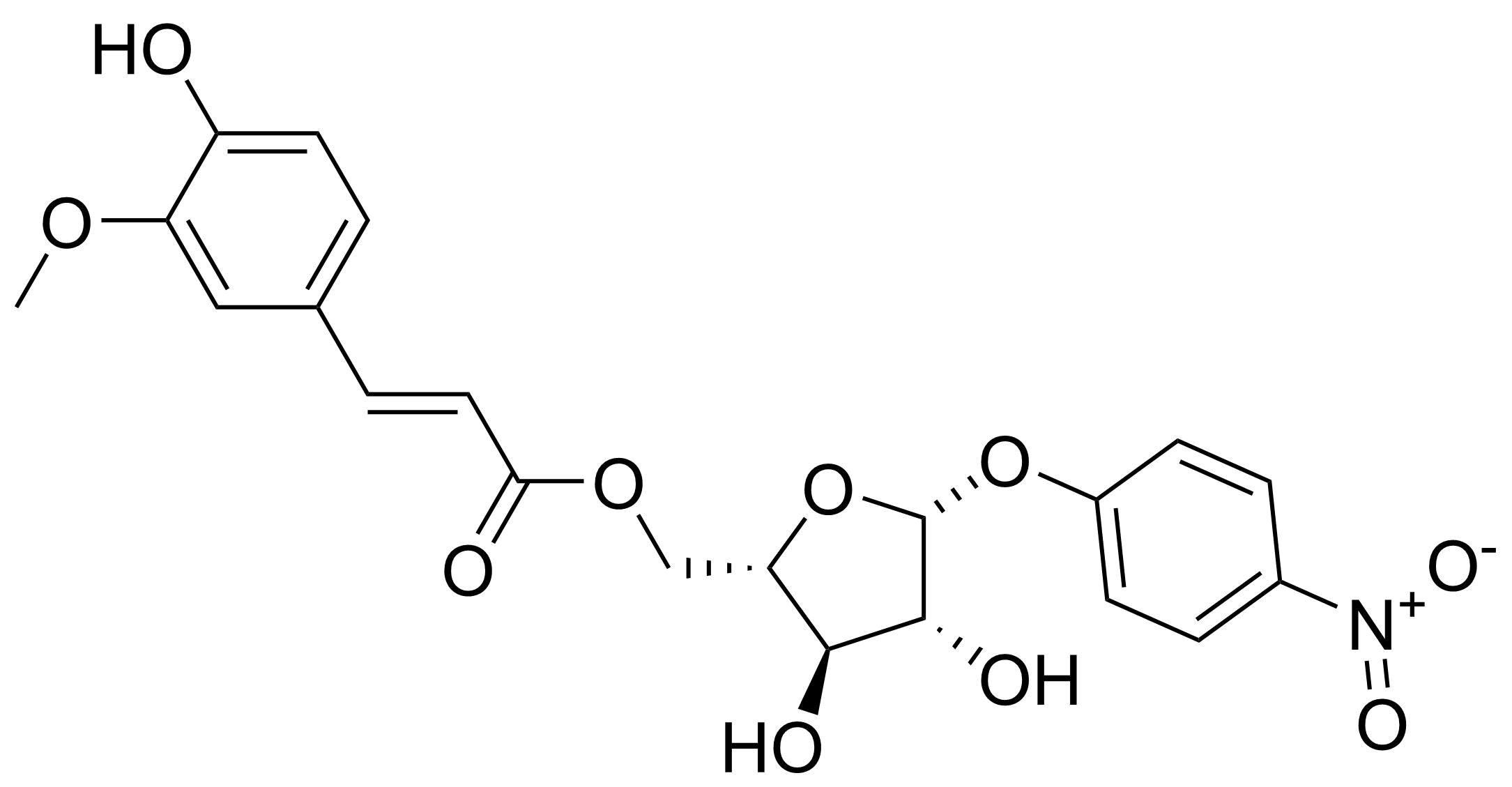 Structure of p-Nitrophenyl 5-o-trans-Feruloyl-alpha-L-arabinofuranoside