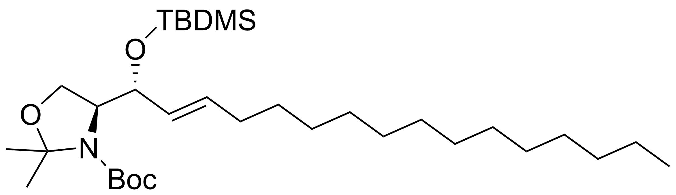 Structure of tert-Butyl (S)-4-((R,E)-1-((tert-butyldimethylsilyl)oxy)hexadec-2-en-1-yl)-2,2-dimethyloxazolidine-3-carboxylate