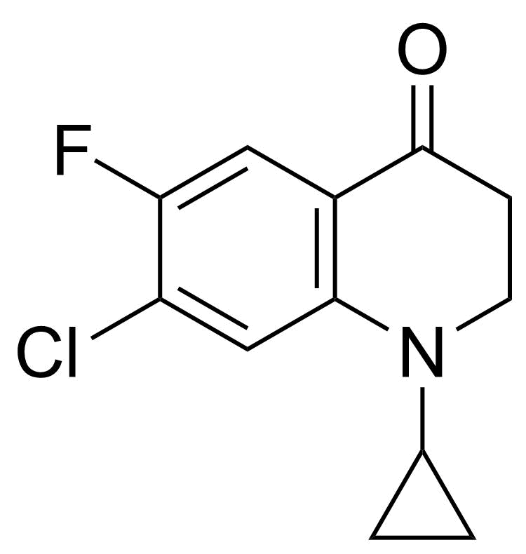 Structure of 7-Chloro-1-cyclopropyl-6-fluoro-2,3-dihydroquinolin-4(1H)-one