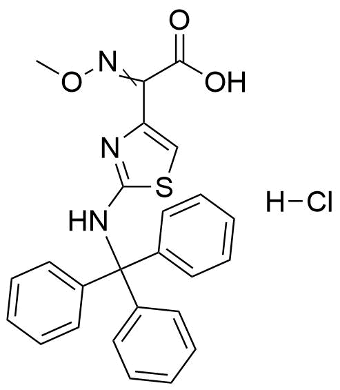Structure of 2-(Methoxyimino)[2-(tritylamino)-1,3-thiazol-4-yl]acetic acid hydrochloride