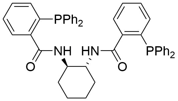 Structure of N,N'-((1R,2R)-cyclohexane-1,2-diyl)bis(2-(diphenylphosphino)benzamide)