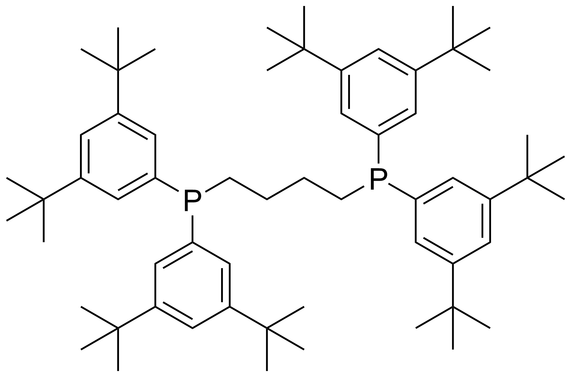 Structure of 4-Bis(3,5-ditert-butylphenyl)phosphanylbutyl-bis(3,5-ditert-butylphenyl)phosphane