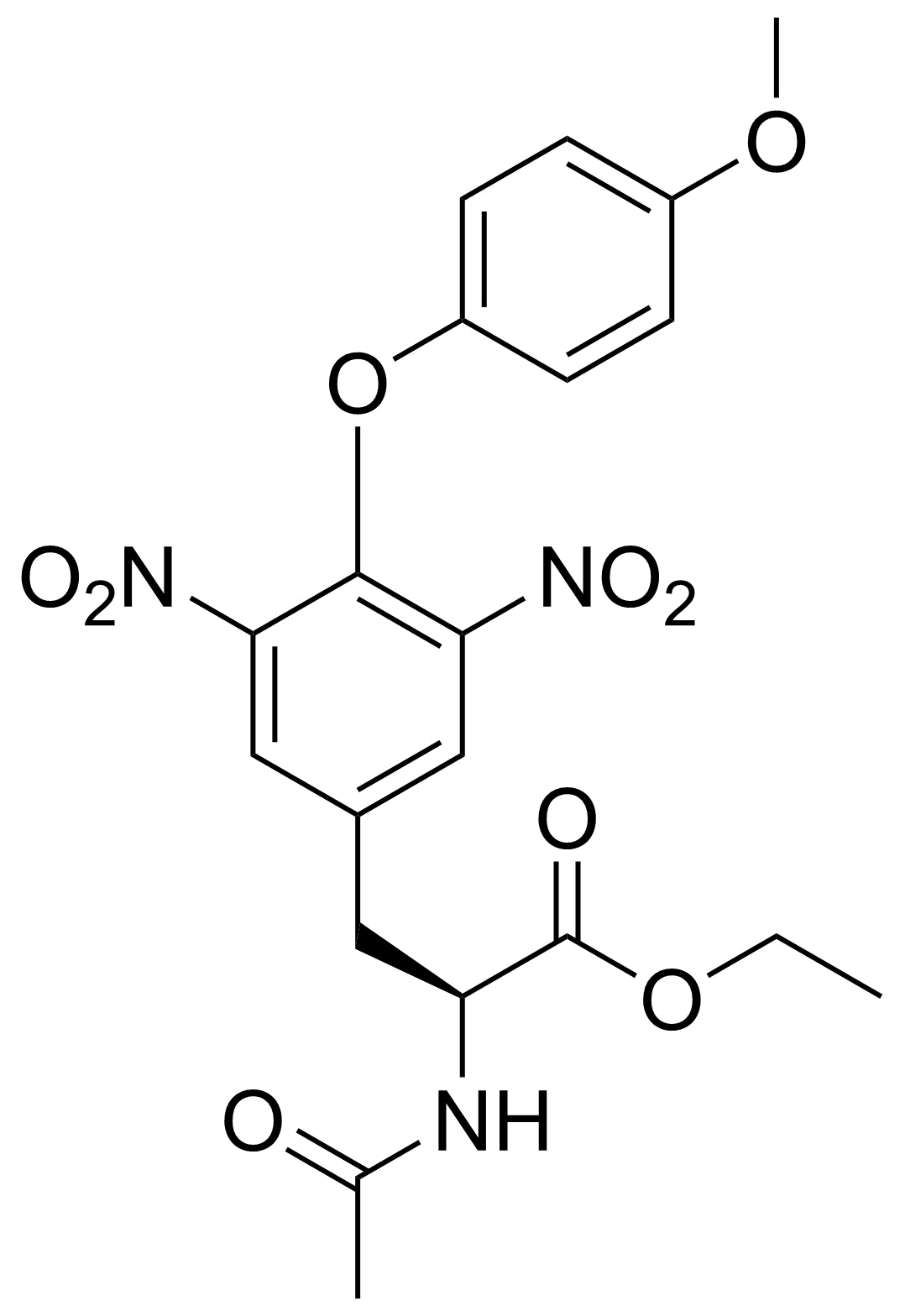 Structure of Ethyl (S)-2-acetamido-3-(4-(4-methoxyphenoxy)-3,5-dinitrophenyl)propanoate
